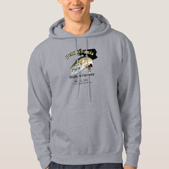 Custom Lake/Date Pennsylvania Walleye Opener Hoodie (Vorderseite)