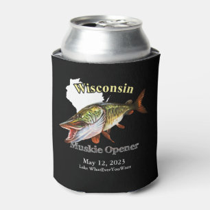 Custom Lake/Date Wisconsin Muskie Opener Dark Dosenkühler