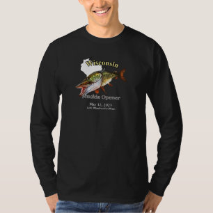 Custom Lake/Date Wisconsin Muskie Opener Dark T-Shirt