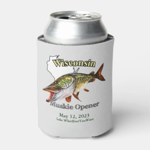 Custom Lake/Date Wisconsin Muskie Opener Light Dosenkühler