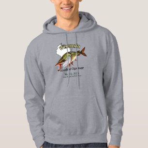 Custom Lake/Date Wisconsin Muskie Opener Light Hoodie
