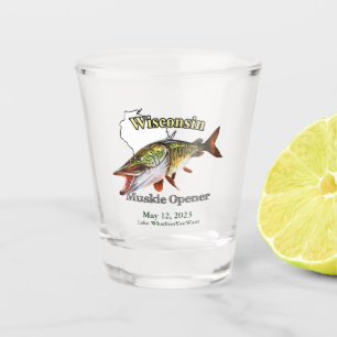 Custom Lake/Date Wisconsin Muskie Opener Schnapsglas