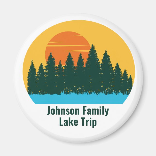 Custom Lake House Family Trip Niedlich Sunset Magnet (Vorne)
