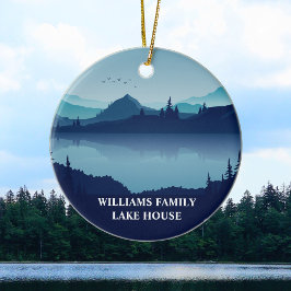 Custom Lake House Family Zuhause Blue Keramik Ornament