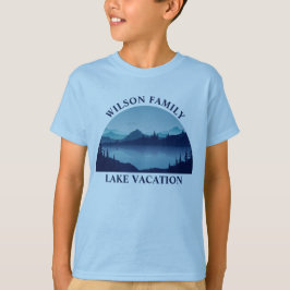 Custom Lake House SommerFamilienurlaub Kinder Blau T-Shirt