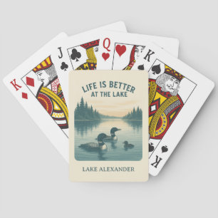 Custom Lake Life ist besser am Lake Loon Design Spielkarten