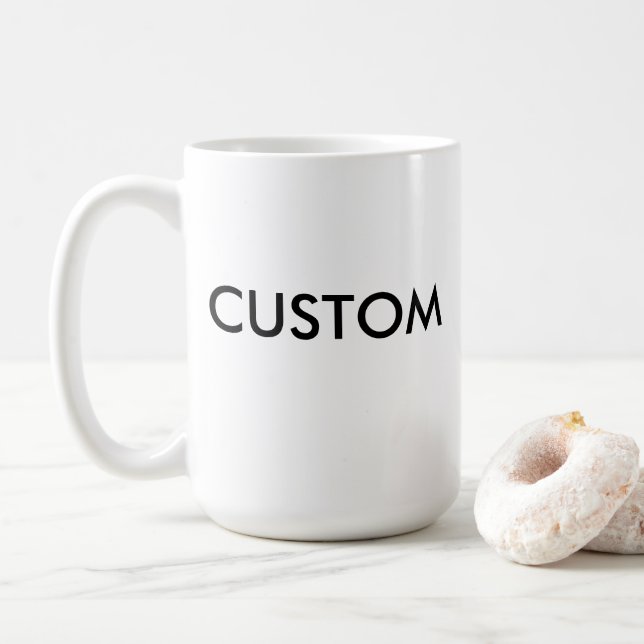 Custom Large 15oz Classic White Tasse (Mit Donut)