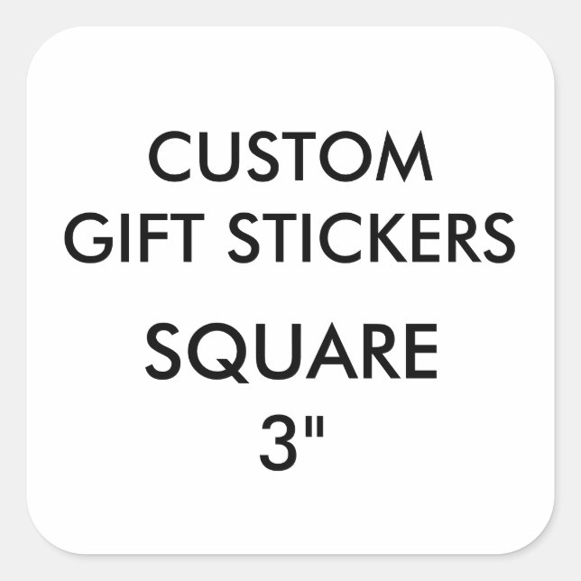 Custom LARGE 3" SQUARE Geschenkaufkleber Vorlage Quadratischer Aufkleber (Vorderseite)