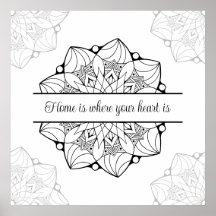 Custom Large Mandala Adult Coloring Poster