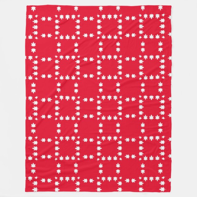Custom Large Maple Leaf Throw Fleece Blanket" (Vorderseite)