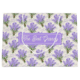 Custom Large Paper Bag with Lavender Pattern Große Geschenktüte