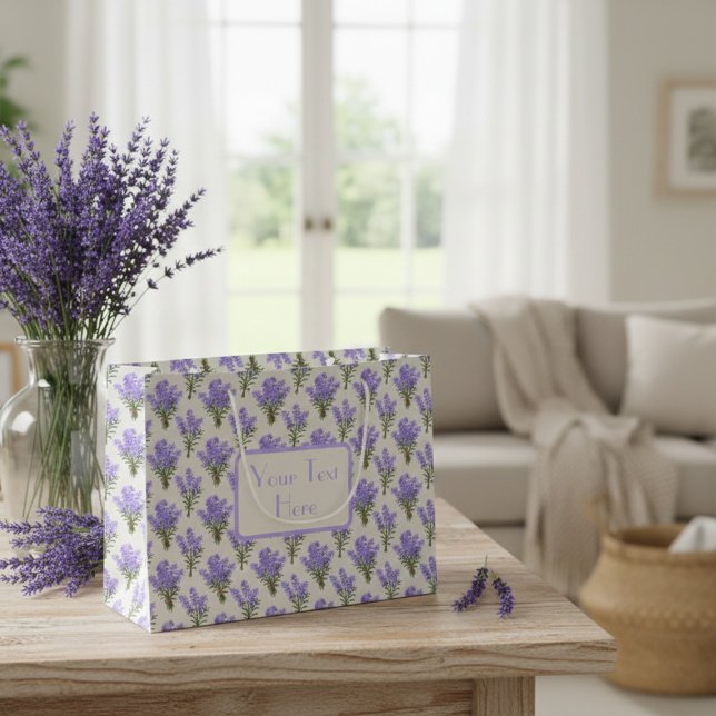Custom Large Paper Bag with Lavender Pattern Große Geschenktüte (Von Creator hochgeladen)