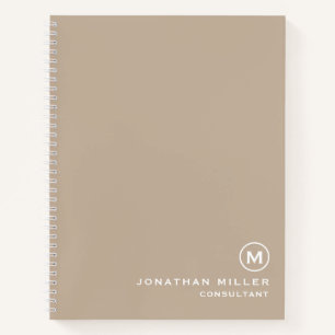 Custom Large Spiral Beige Hardcover 8,5" x 11" Notizbuch