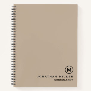 Custom Large Spiral Beige Hardcover 8,5" x 11" Notizbuch