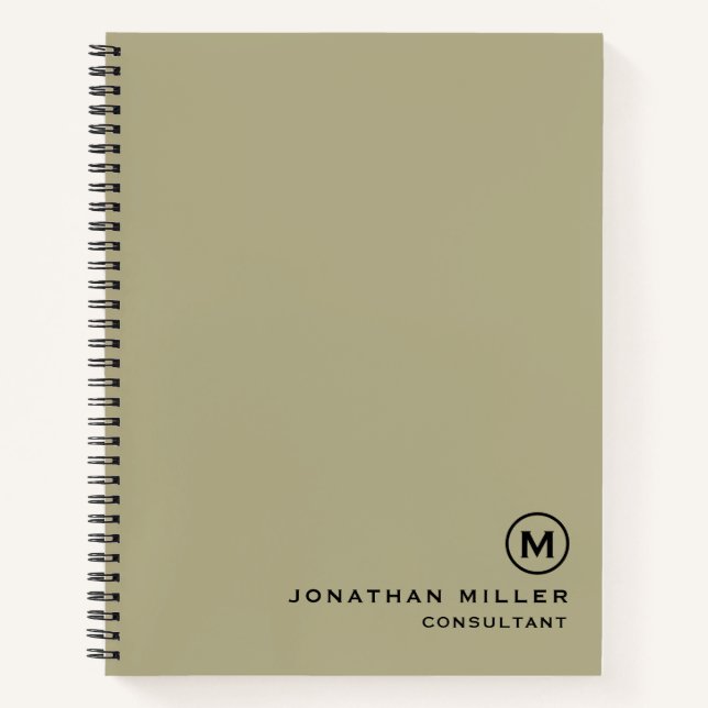 Custom Large Spiral Sage Hardcover 8.5" x 11" Notizbuch (Vorderseite)