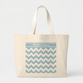 Custom Large Tote Bag, Blue and White Chevrons Jumbo Stoffbeutel
