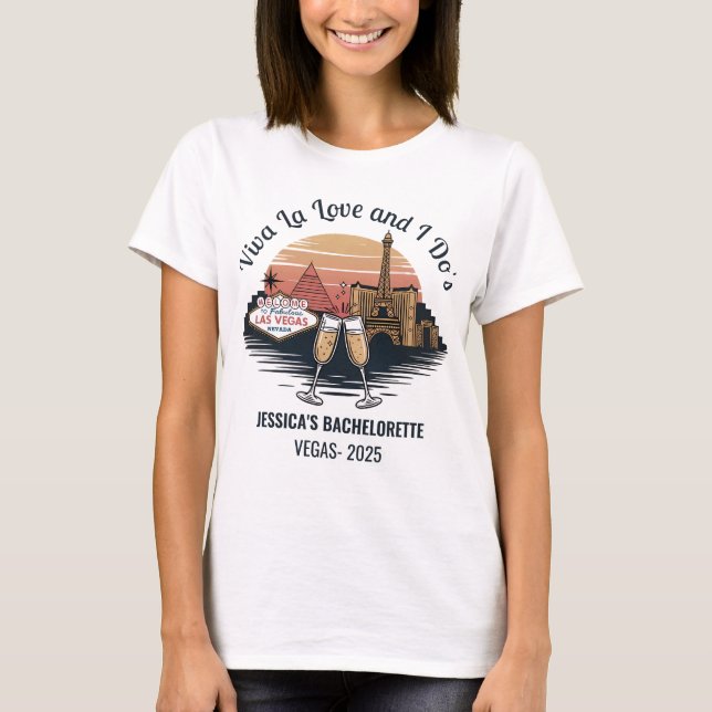Custom Las Vegas Bachelorette Bride T-Shirt (Vorderseite)