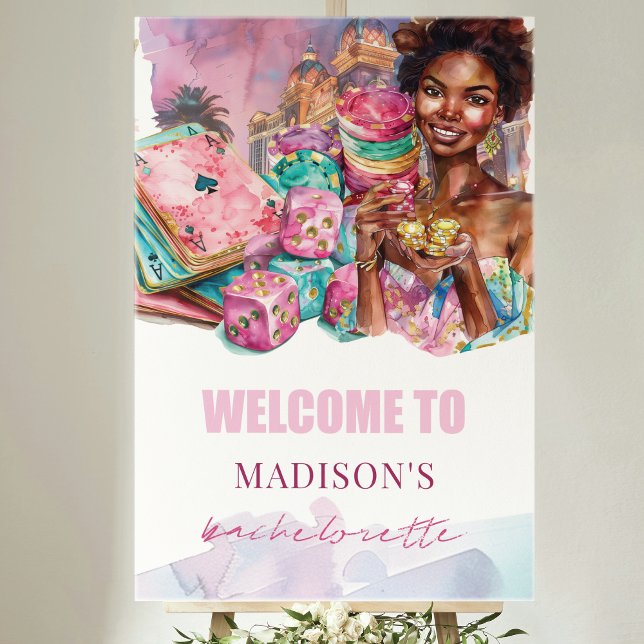 Custom Las Vegas Bachelorette Welcome Afro Girl Poster (Von Creator hochgeladen)