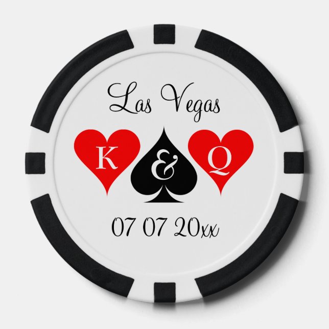Custom Las Vegas Hochzeitsfeier zu Gunsten Poker C Pokerchips (Vorderseite)