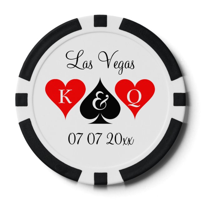 Custom Las Vegas Hochzeitsfeier zu Gunsten Poker C Pokerchips (Vorderseite)