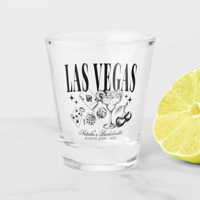 Custom Las Vegas Junggeselinnen-Abschied Personali Schnapsglas (Vorderseite)