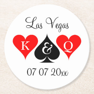 Custom Las Vegas Poker Hochzeitsfeier Untersetzer