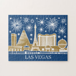 Custom Las Vegas Strip Skyline Vintage Cityscape Puzzle