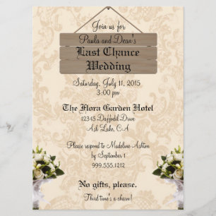Custom Last Chance Hochzeiten Einladungen