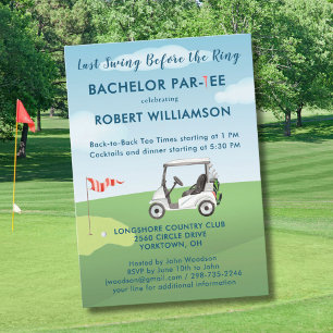 Custom Last Swing Golf Theme Bachelor Par-T Einladung
