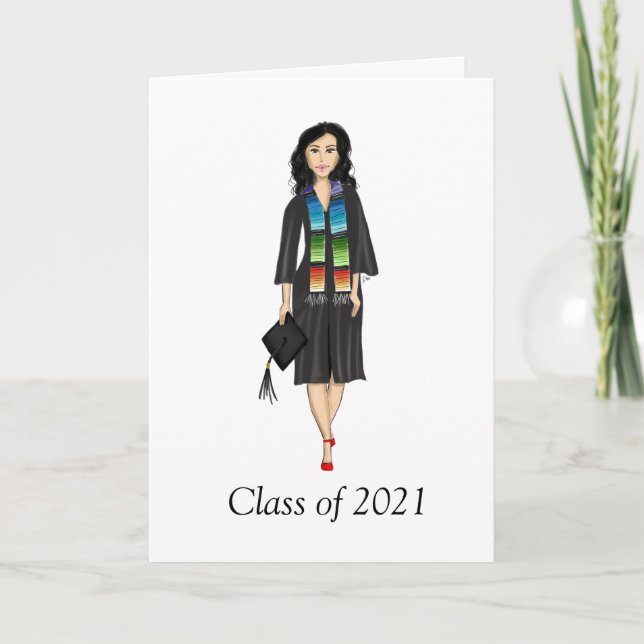 Custom Latina Graduate Graduation Greeting Card  Karte (Vorderseite)