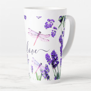 Custom Lavendel Dragonfly Shabby Chic Boho Style Milchtasse