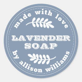 Custom Lavendel Soap Vintag Blue Runder Aufkleber