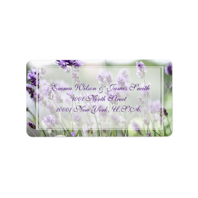 Custom Lavender Bohemische Wedding Address Labels Adressaufkleber (Vorne)