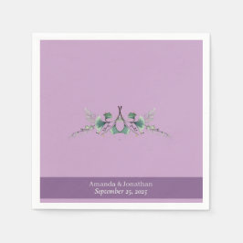 Custom Lavender Greenerity Wedding Napkins Serviette