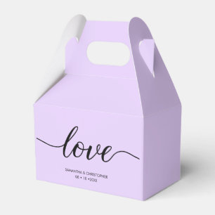 Custom Lavender Lila Minimale Liebe ScrIpt Wedding Geschenkschachtel