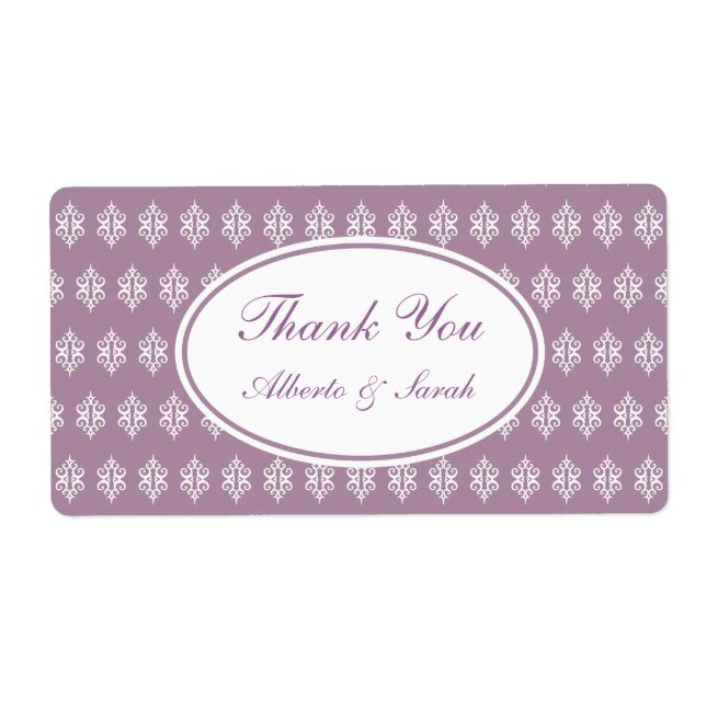 Custom Lavender Wedding Labels (Vorne)