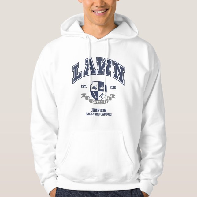 Custom Lawn Mowing Funny Yard Arbeit für Vater Opa Hoodie (Vorderseite)
