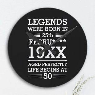 Custom Legends Were Born in Date Month Year Age Runde Wanduhr