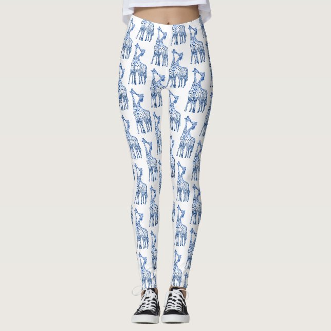 Custom Leggings Giraffes Kiss (Vorderseite)