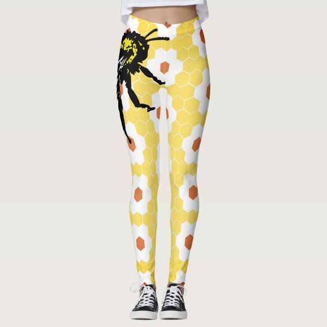 Custom Leggings HONEYCOMB & BEE (Vorderseite)