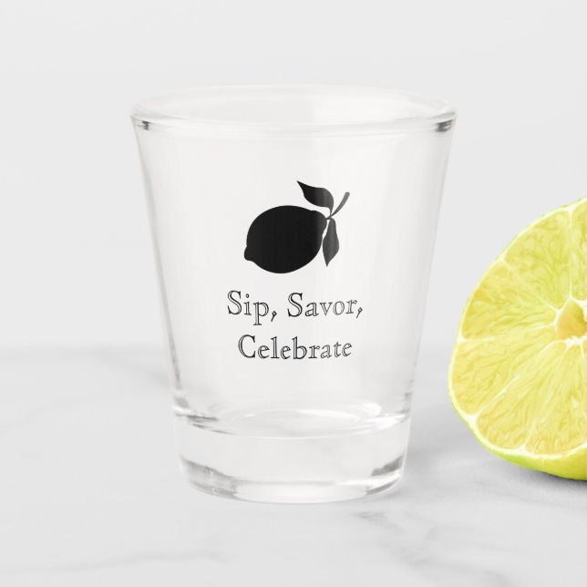 Custom Lemon Birthday Etched Schnapsglas (Vorderseite)