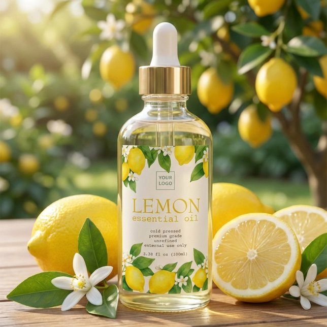 Custom Lemon Essential Oil Label Weinetikett (Von Creator hochgeladen)