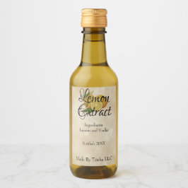 Custom Lemon Extract Oil Label Small Business Weinetikett