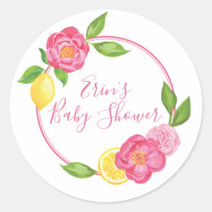 Custom Lemon Floral Vielen Dank für Ihr Interesse  Runder Aufkleber