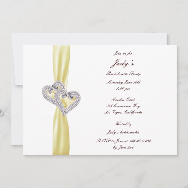 Custom Lemon Hearts Junggeselinnen-Abschied Einlad Einladung (Vorderseite)