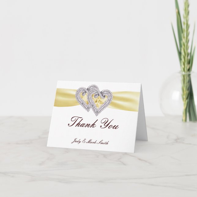 Custom Lemon Hearts Thank You Card Dankeskarte (Vorderseite)