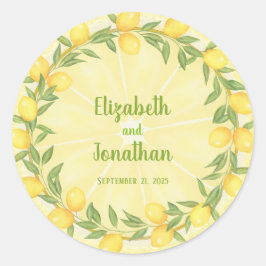 Custom Lemon Slice and Kranz Wedding Stickers