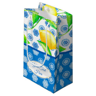 Custom Lemon und Blue Azulejos Kleine Geschenktüte