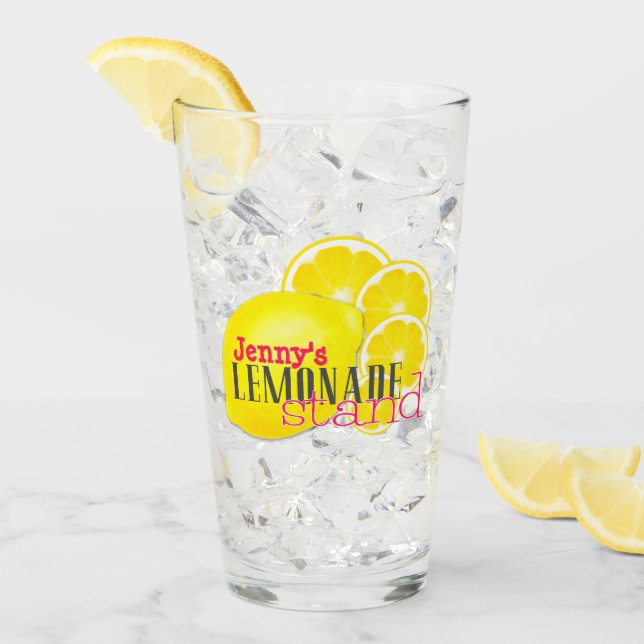 Custom Lemons für Lemonade Tumbler Drink Glass (Vorderseite Ice)