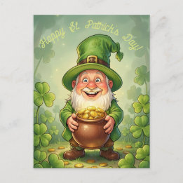 Custom Leprechaun Gnome Happy St. Patrick's Day Postkarte